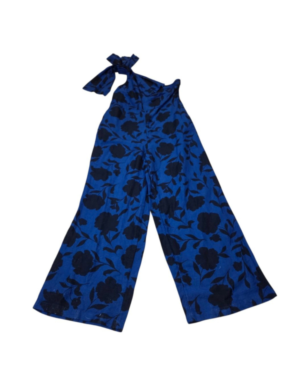 Kate Spade Blue & Black Floral One-Shoulder Jumpsuit Plus Size 14 - Picture 2 of 7